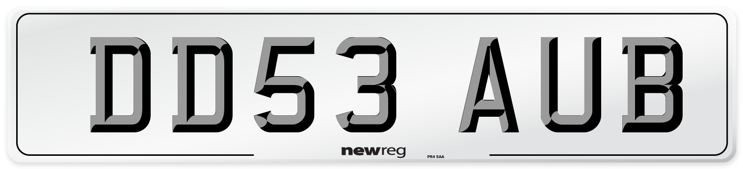 DD53 AUB Number Plate from New Reg
